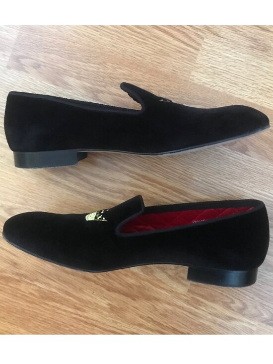 Brooks Brothers Classic Black Velvet Crown Slip on Loafers 9.5 main image 13